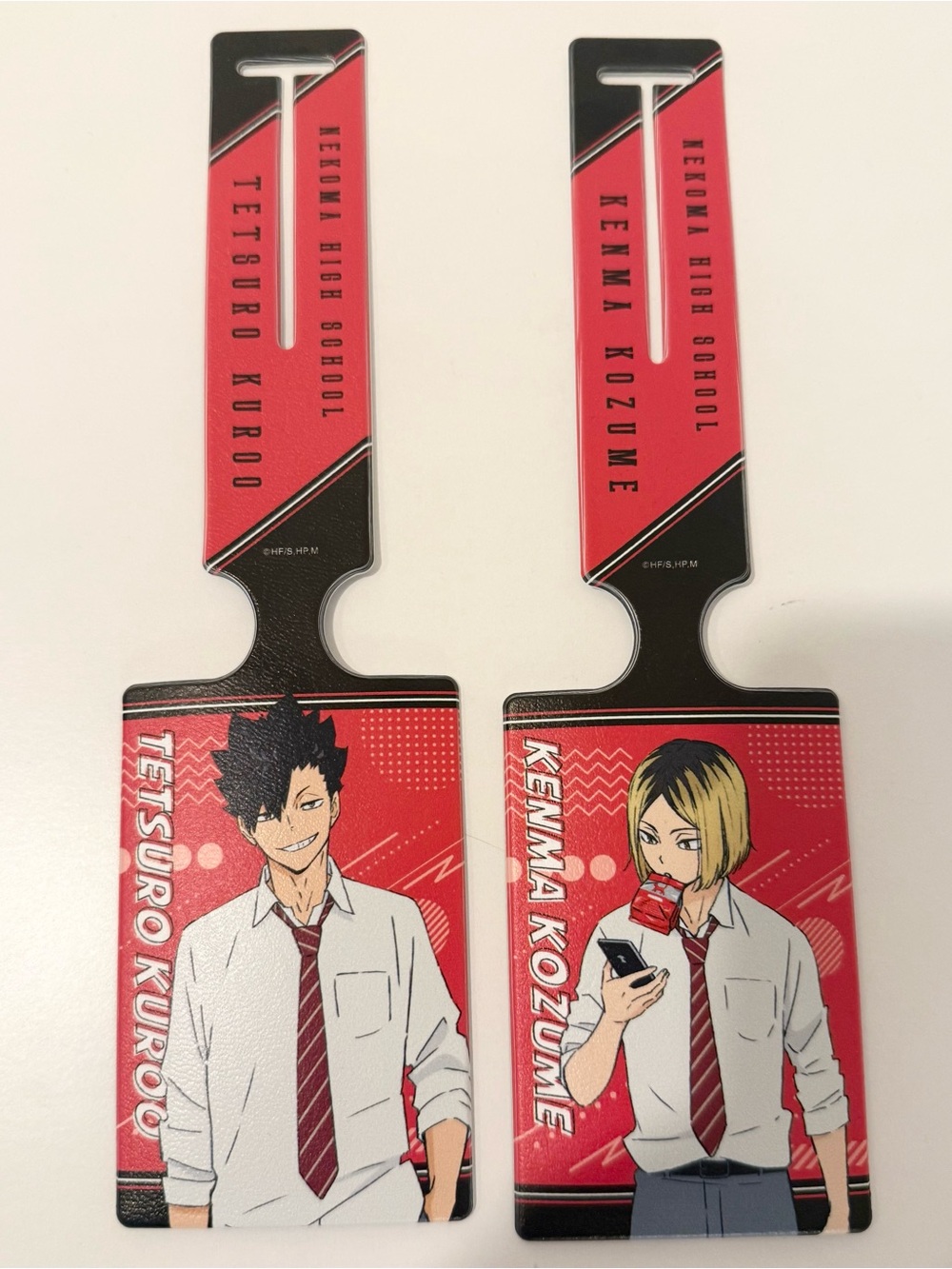 Anime official collectible haikyuu haikyu kuroo and kenma luggage tag set